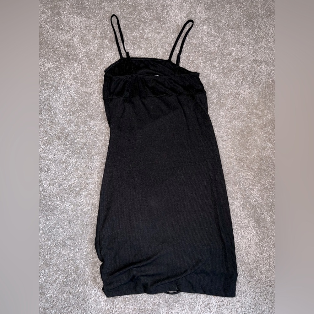 Shein little black dress with side scrunch and spaghetti straps